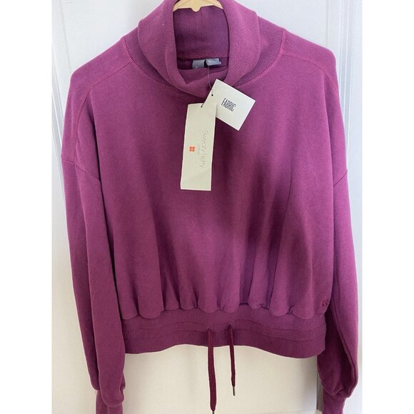 NWT Sweaty Betty Melody Luxe Fleece Pullover Pink Sweatshirt Sz Small Turtleneck - Picture 10 of 13